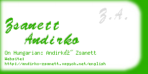 zsanett andirko business card